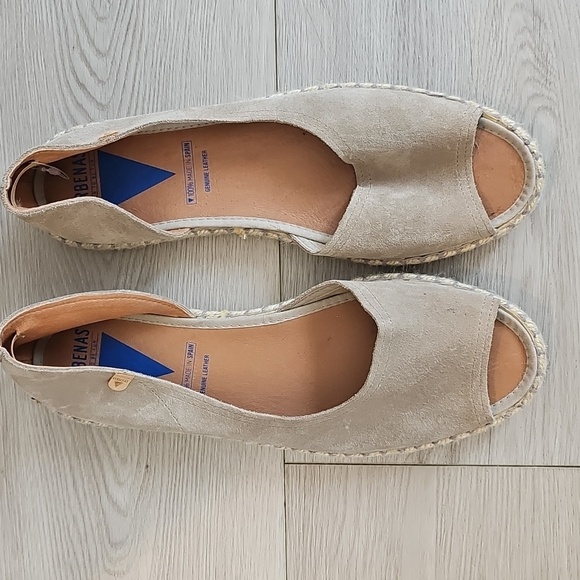 Verbenas Leather Peep Toe Cruz Espadrilles Flats EU 42 / US 11 - Picture 4 of 14